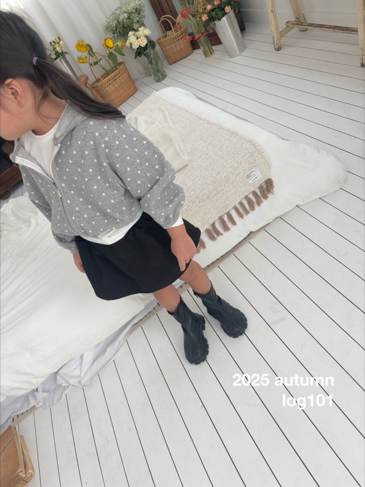 Log101 - Korean Children Fashion - #designkidswear - Dot Hoodie Zip-up - 7