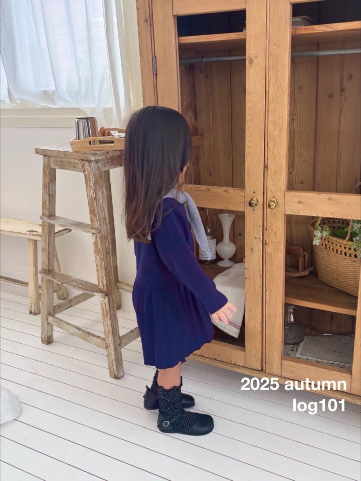 Log101 - Korean Children Fashion - #fashionkids - Knit Collar One-piece - 6