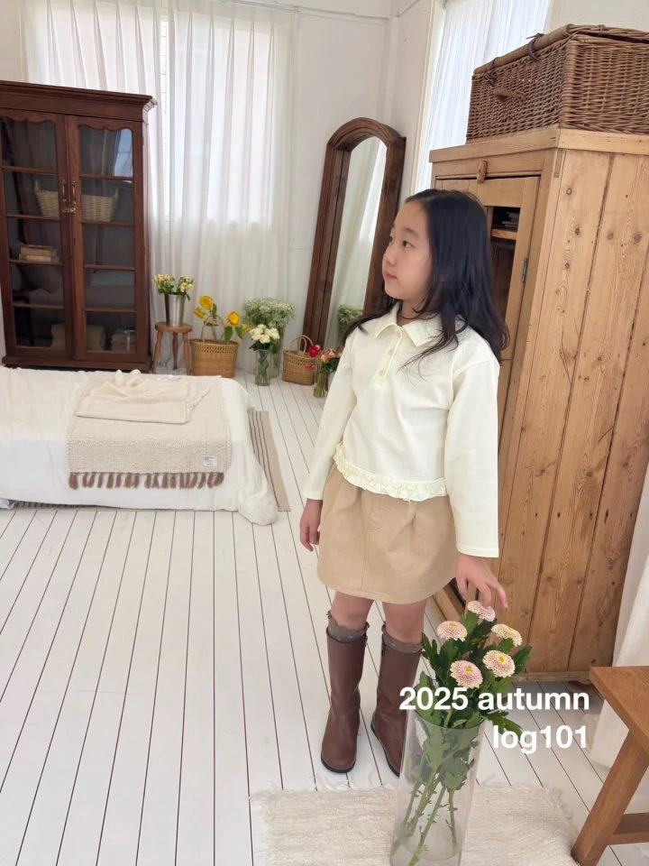 Log101 - Korean Children Fashion - #kidzfashiontrend - Frill Collar Tee