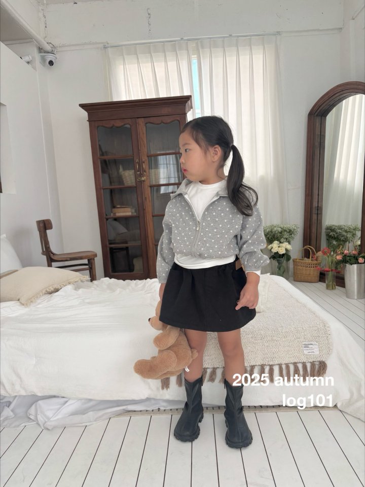 Log101 - Korean Children Fashion - #magicofchildhood - Dot Hoodie Zip-up
