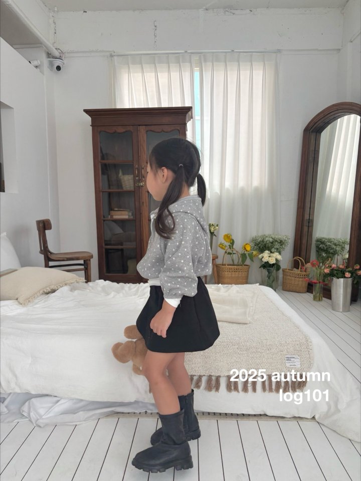 Log101 - Korean Children Fashion - #minifashionista - Dot Hoodie Zip-up - 2