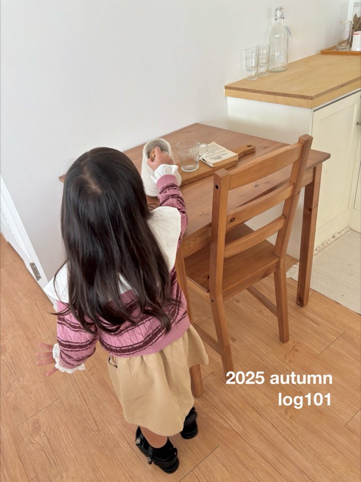 Log101 - Korean Children Fashion - #prettylittlegirls - Bi Stripe Knit Set (Scarf Included) - 5