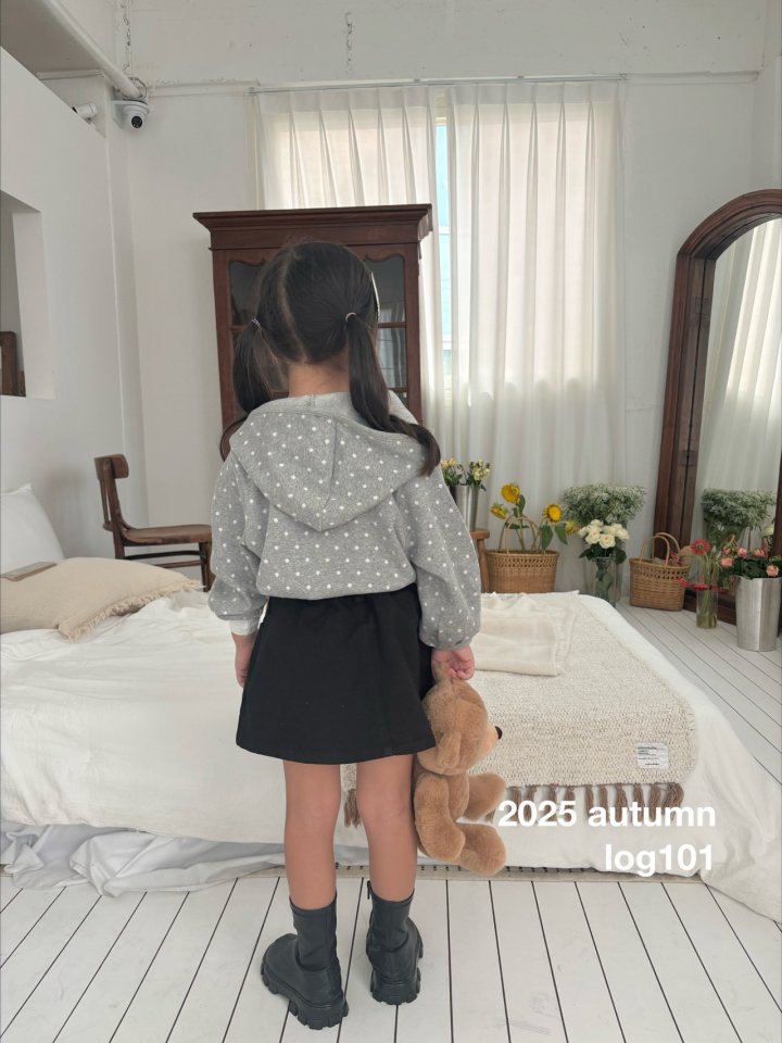 Log101 - Korean Children Fashion - #prettylittlegirls - Dot Hoodie Zip-up - 3
