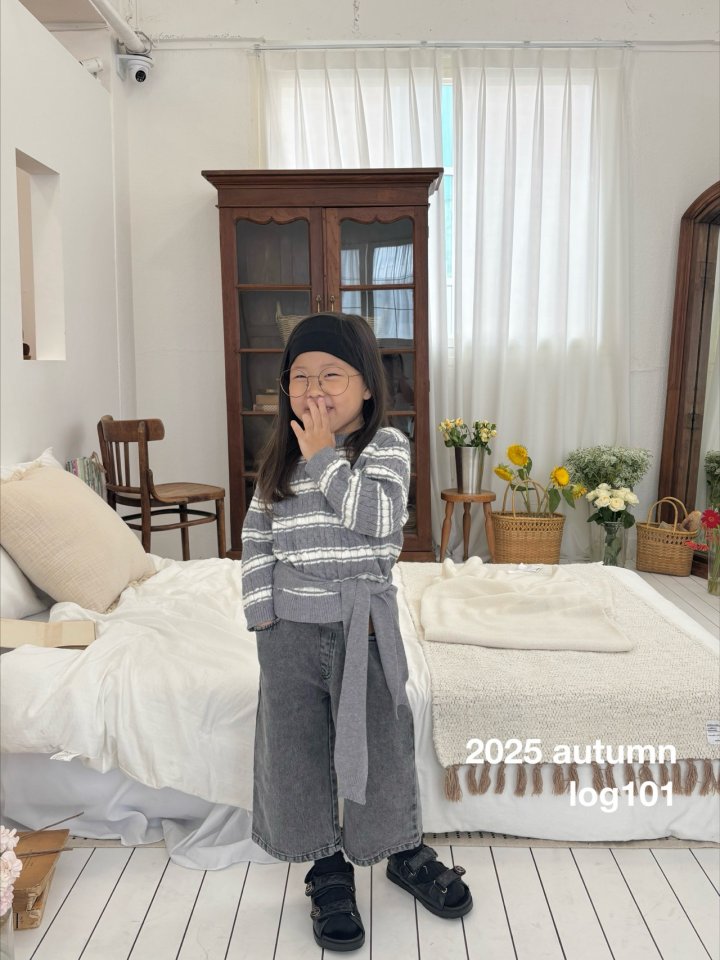 Log101 - Korean Children Fashion - #toddlerclothing - Bi Stripe Knit Set (Scarf Included) - 7