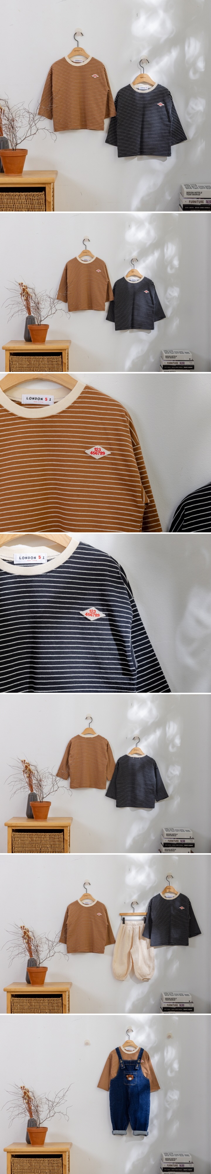 London I - Korean Baby Fashion - #babygirlfashion - Number Stripe Tee
