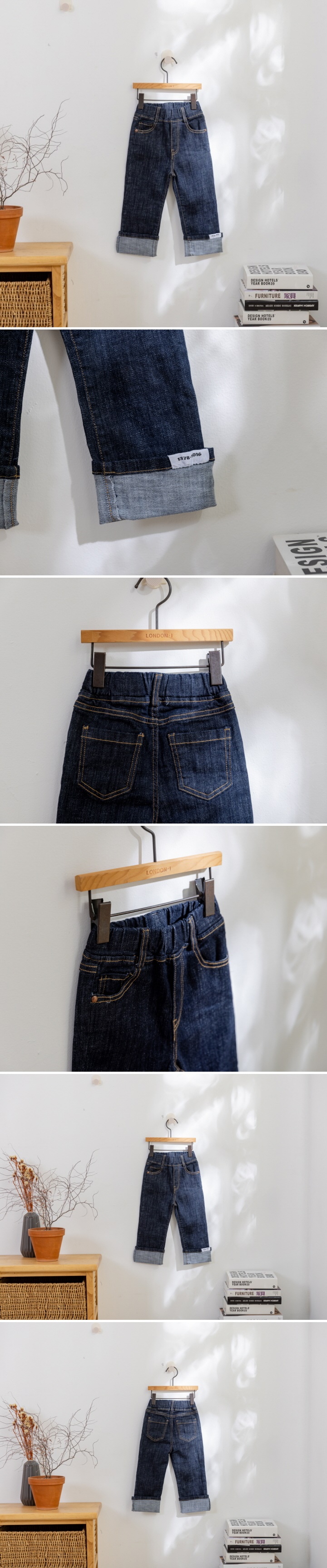 London I - Korean Children Fashion - #fashionkids - Number Roll-Up Jeans