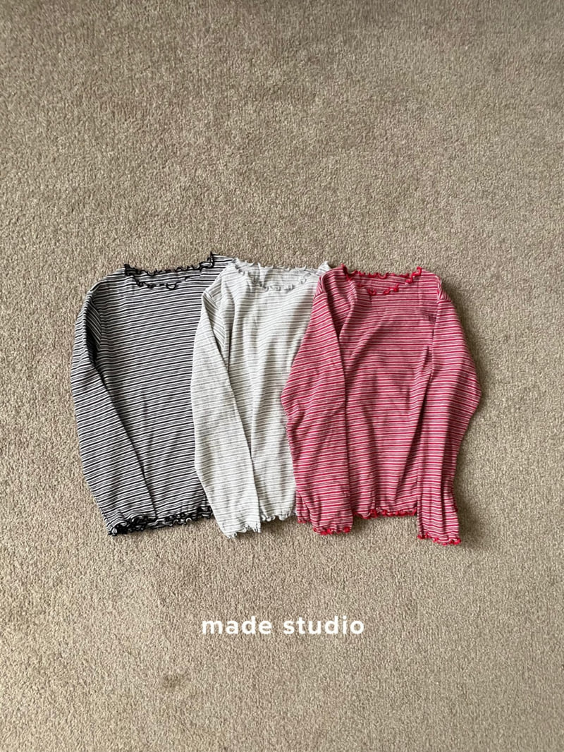 Made Studio - Korean Children Fashion - #discoveringself - Ribbed Frill Tee - 2