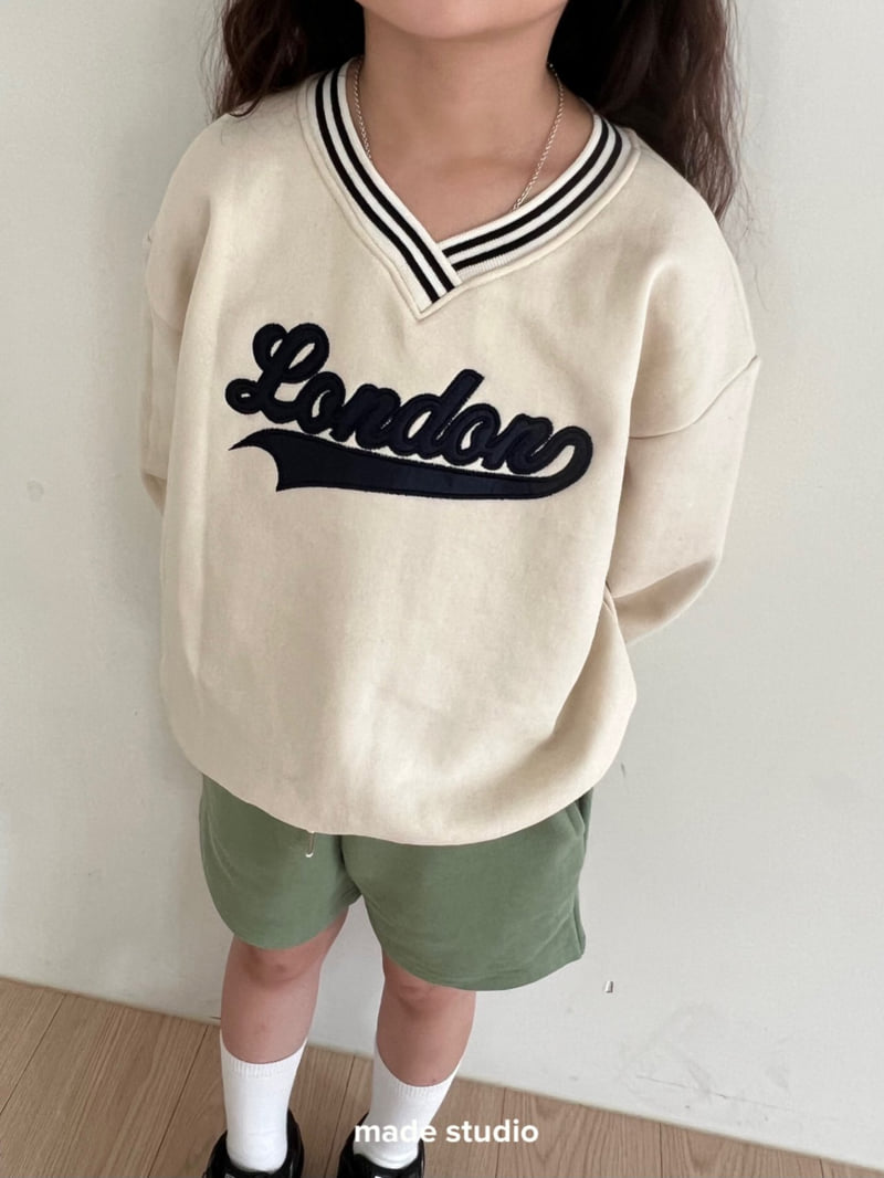 Made Studio - Korean Children Fashion - #kidsshorts - London V-Neck Sweatshirt - 7