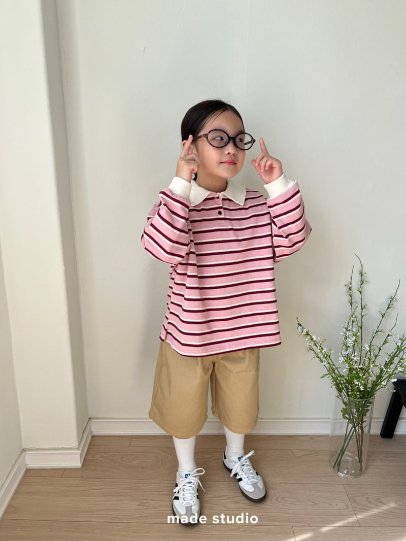 Made Studio - Korean Children Fashion - #kidsshorts - Twill Half Pants - 5