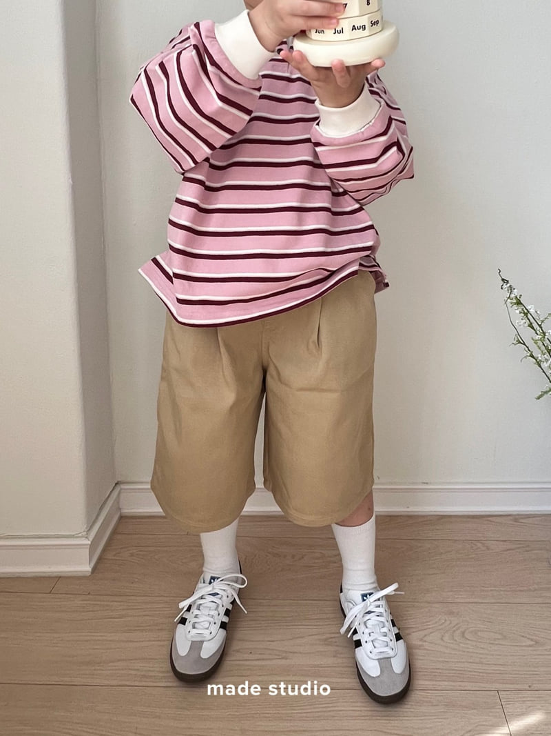 Made Studio - Korean Children Fashion - #kidsstore - Twill Half Pants - 6