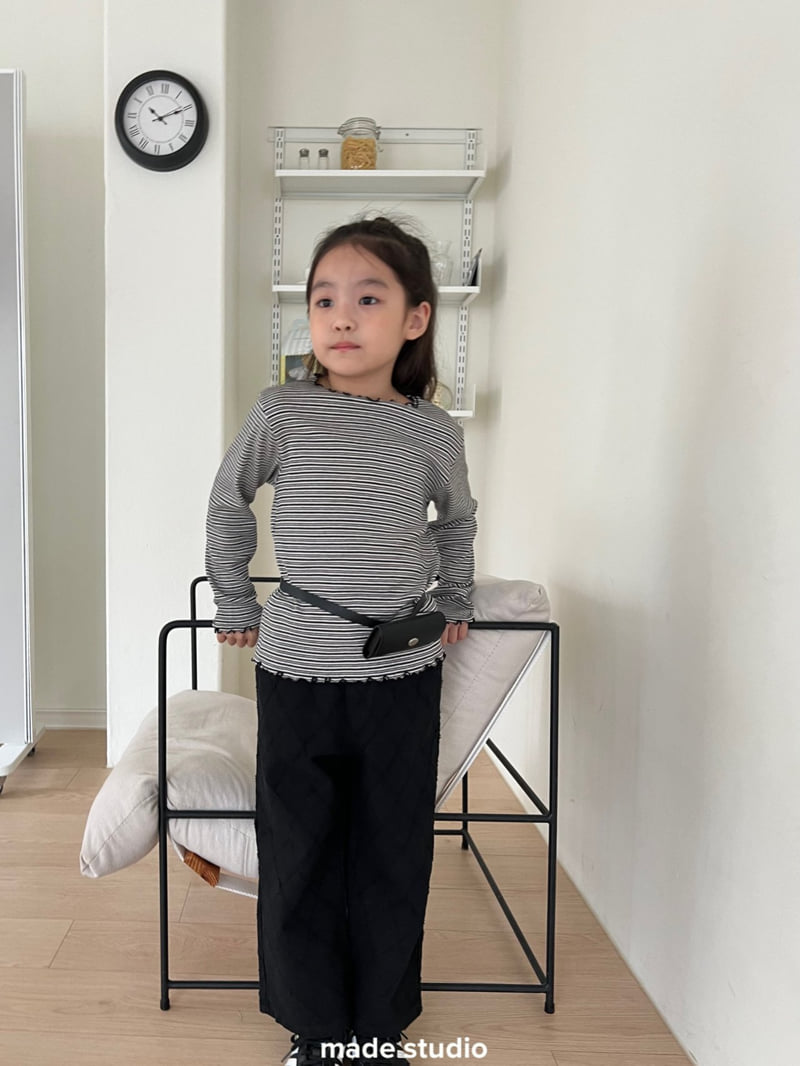 Made Studio - Korean Children Fashion - #kidsstore - Ribbed Frill Tee - 5