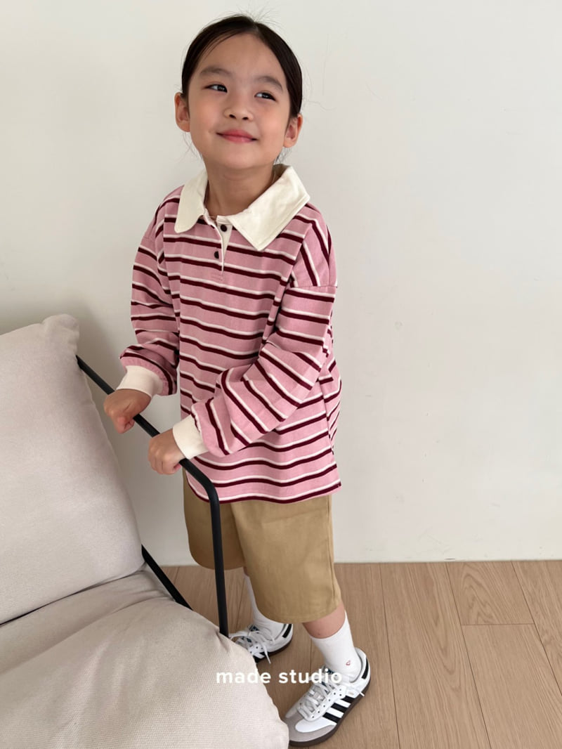 Made Studio - Korean Children Fashion - #kidsstore - Stripe Collar Tee - 6