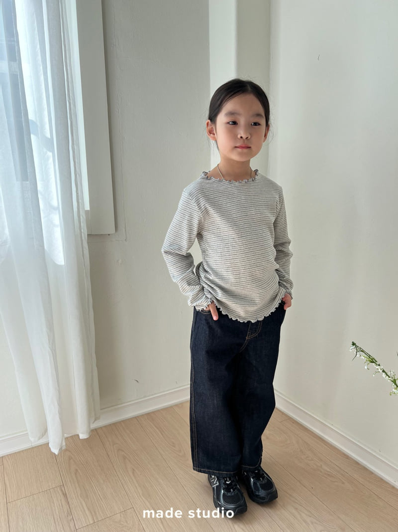 Made Studio - Korean Children Fashion - #kidzfashiontrend - Ribbed Frill Tee - 6