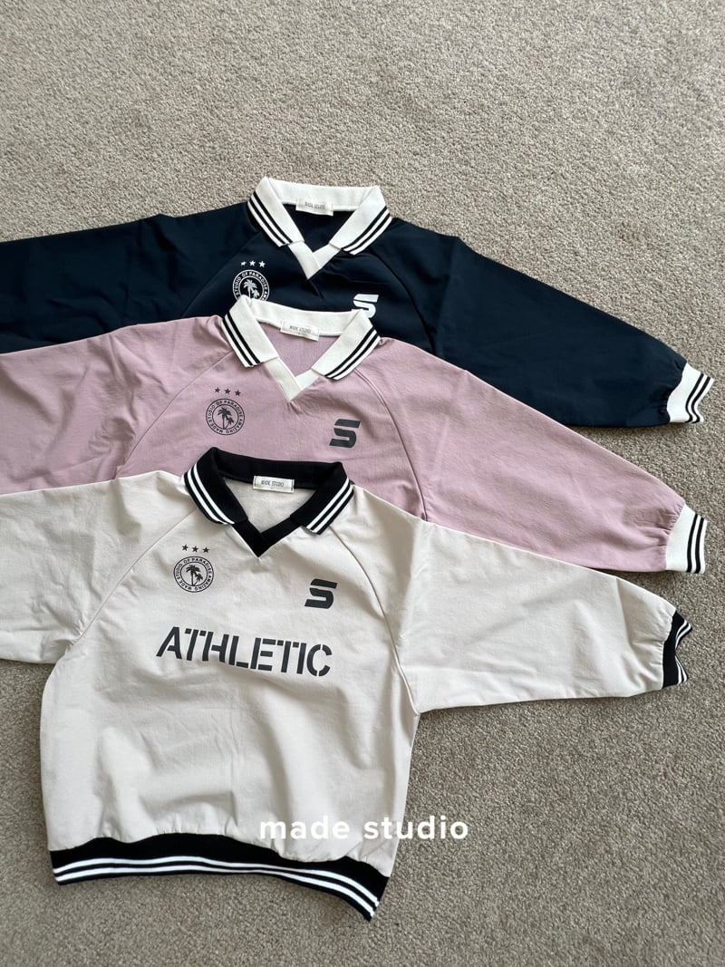 Made Studio - Korean Children Fashion - #littlefashionista - Athletic Collar Tee - 2