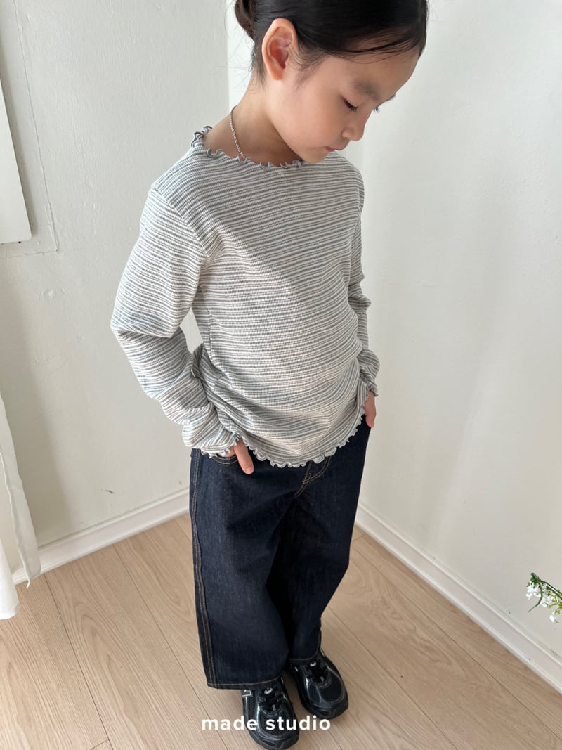Made Studio - Korean Children Fashion - #littlefashionista - Ribbed Frill Tee - 8