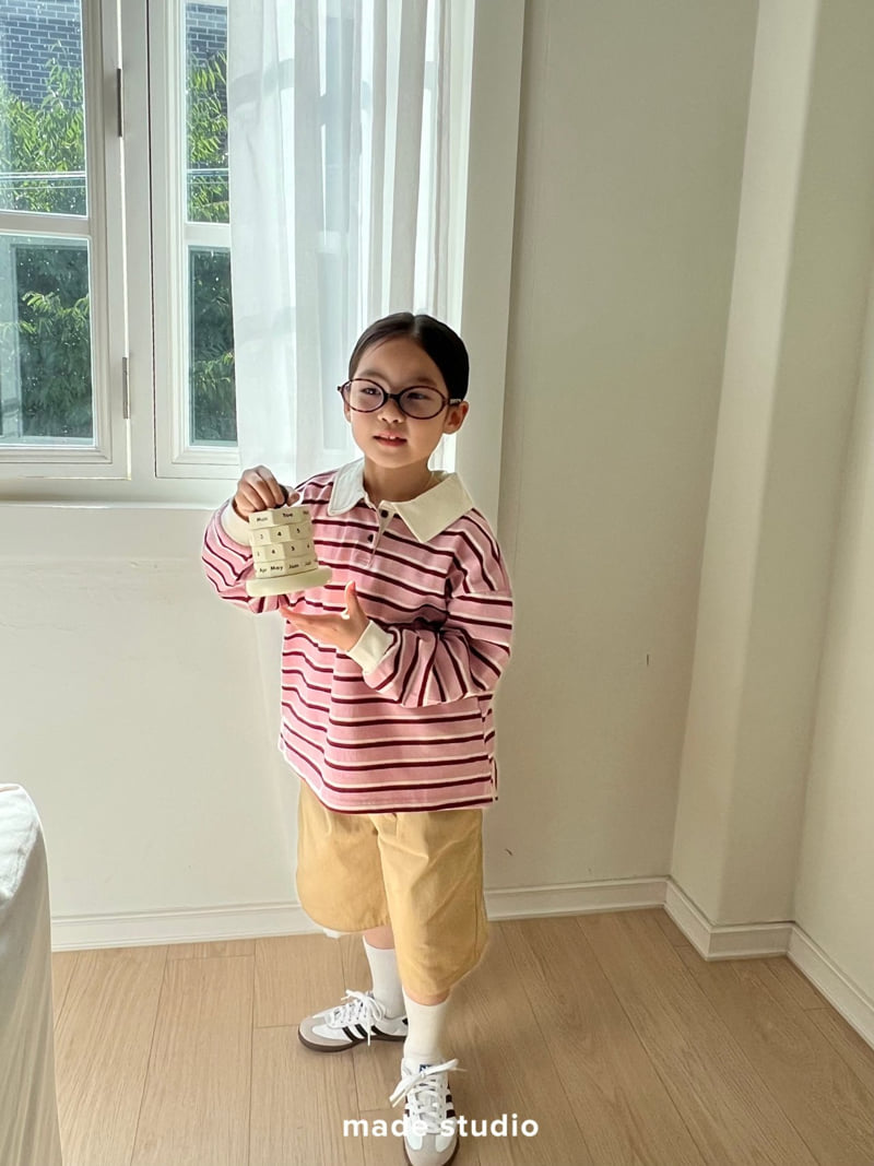 Made Studio - Korean Children Fashion - #littlefashionista - Stripe Collar Tee - 9