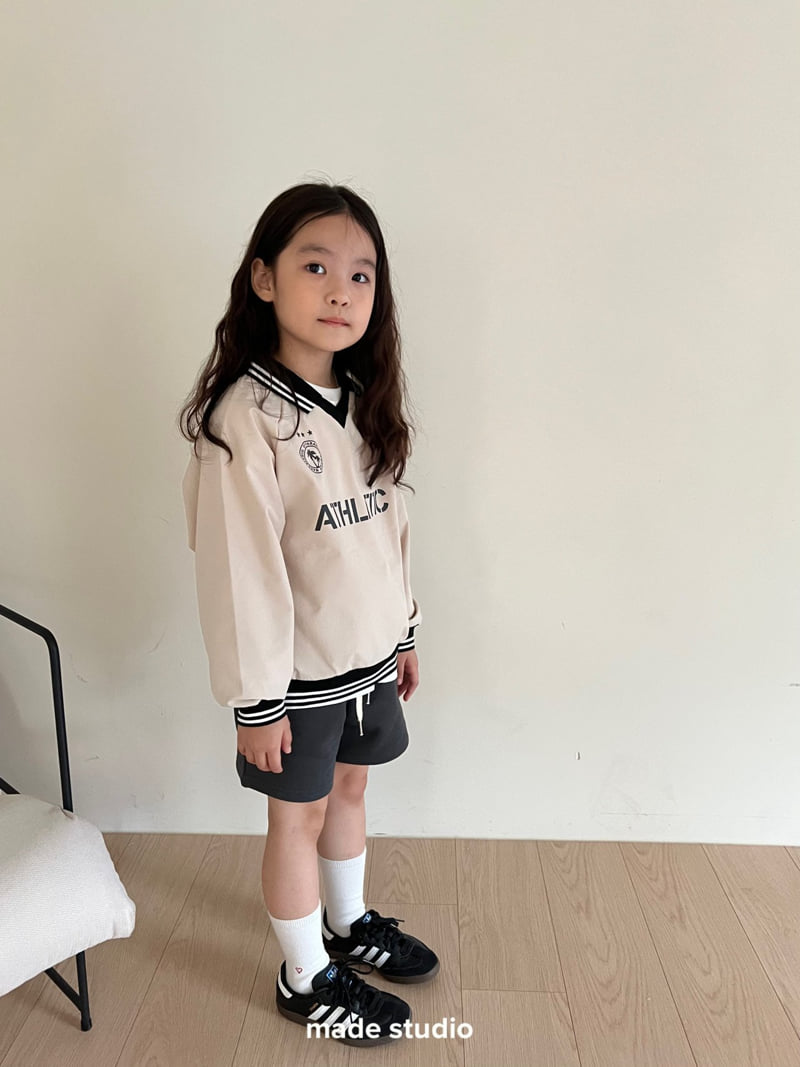 Made Studio - Korean Children Fashion - #toddlerclothing - Athletic Collar Tee - 7