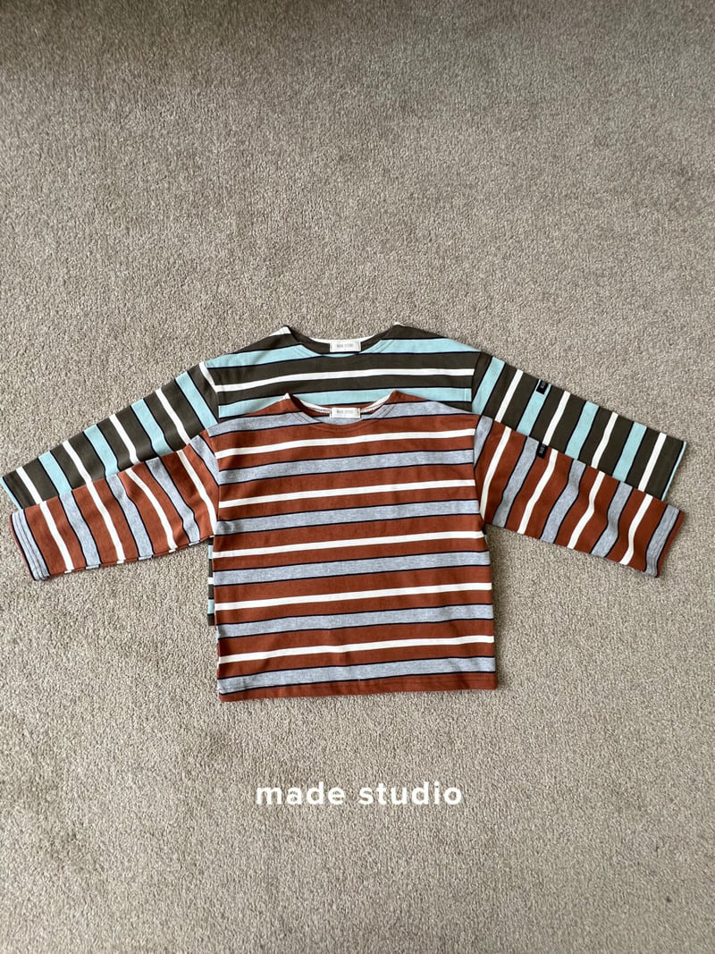 Made Studio - Korean Children Fashion - #toddlerclothing - Duffy Stripe Tee