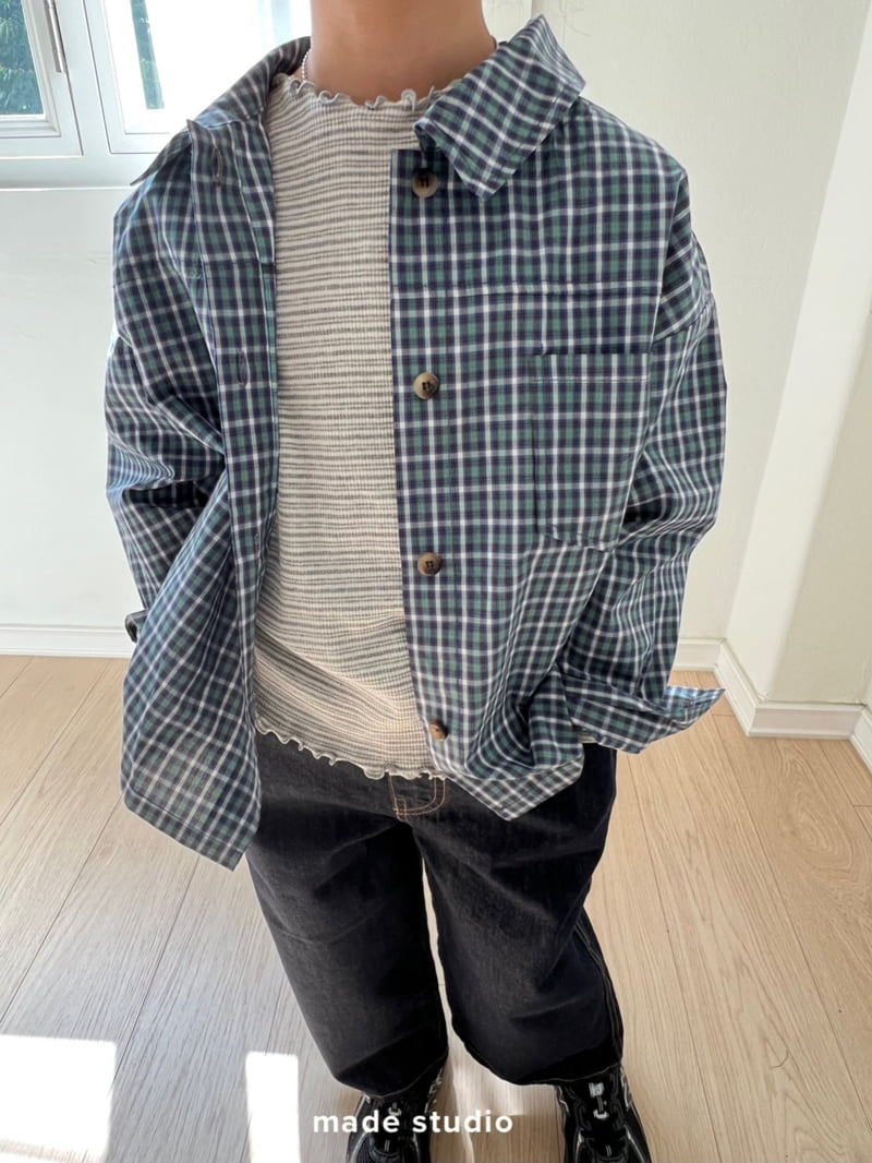 Made Studio - Korean Children Fashion - #toddlerclothing - Check Shirt - 9