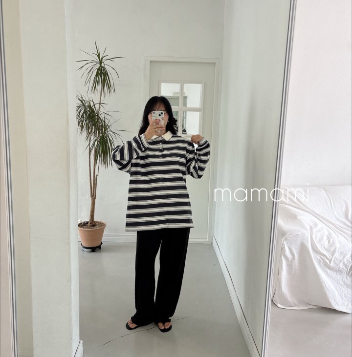 Mamami - Korean Children Fashion - #Kfashion4kids - Hug Stripe Collar Tee - 11