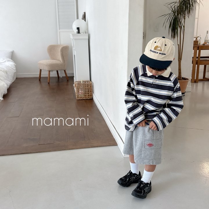Mamami - Korean Children Fashion - #childofig - Hug Stripe Collar Tee - 3
