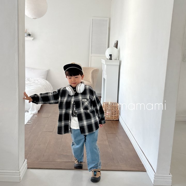 Mamami - Korean Children Fashion - #kidsshorts - Grid Check Shirt - 6