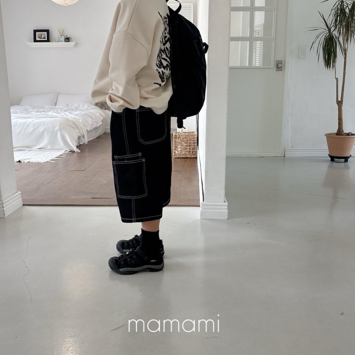 Mamami - Korean Children Fashion - #littlefashionista - Dark Cargo Denim Pants - 7