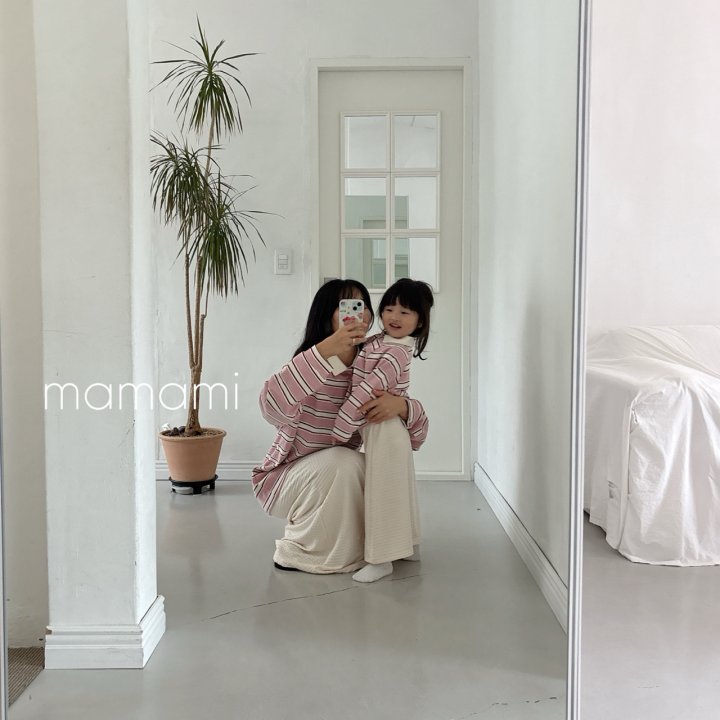 Mamami - Korean Women Fashion - #momslook - Hug Stripe Collar Tee (Adult) - 11
