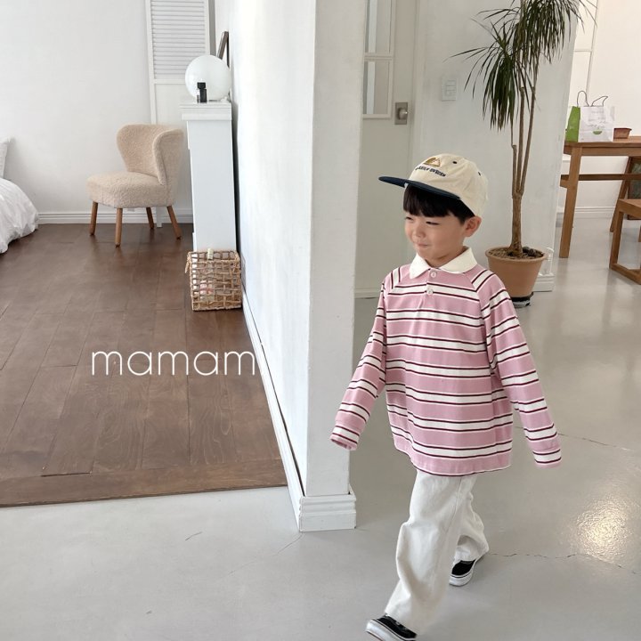 Mamami - Korean Women Fashion - #womensfashion - Hug Stripe Collar Tee (Adult) - 9