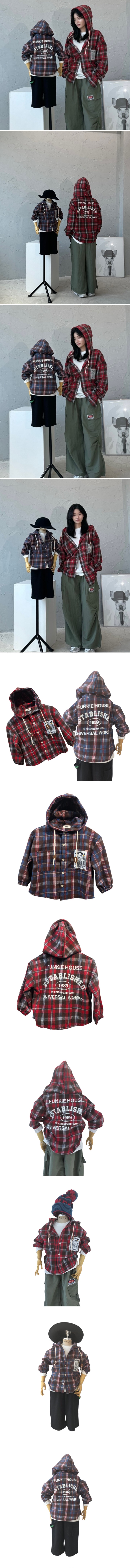 Maro - Korean Children Fashion - #magicofchildhood - Works Hooded Checked Shirt - 2