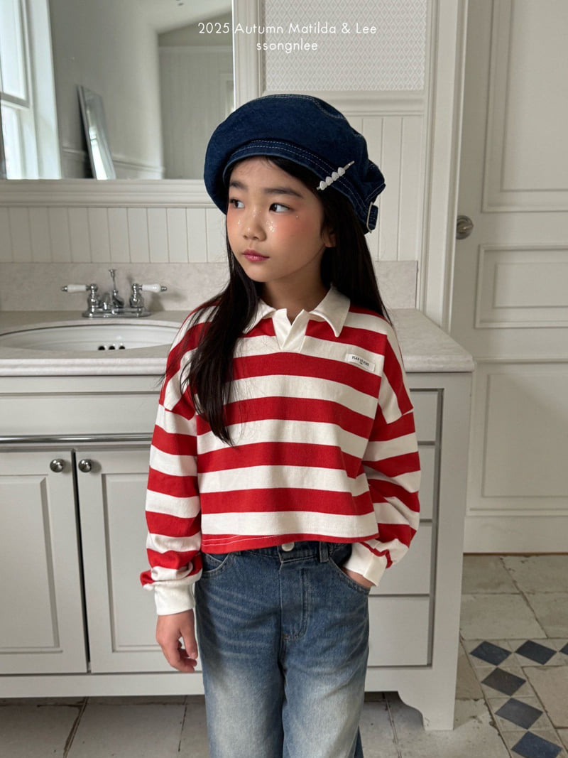 Matilda & Lee - Korean Children Fashion - #Kfashion4kids - Plain Collar Crop Tee - 12