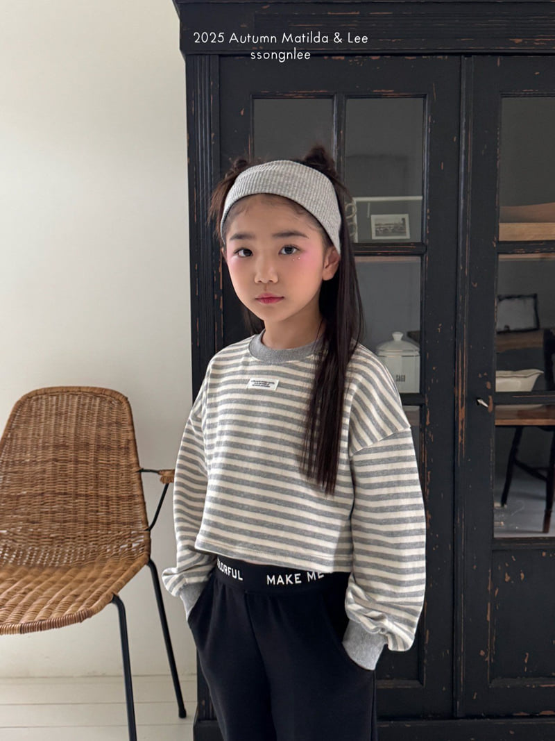 Matilda & Lee - Korean Children Fashion - #Kfashion4kids - Stripe Crop Sweatshirt - 5