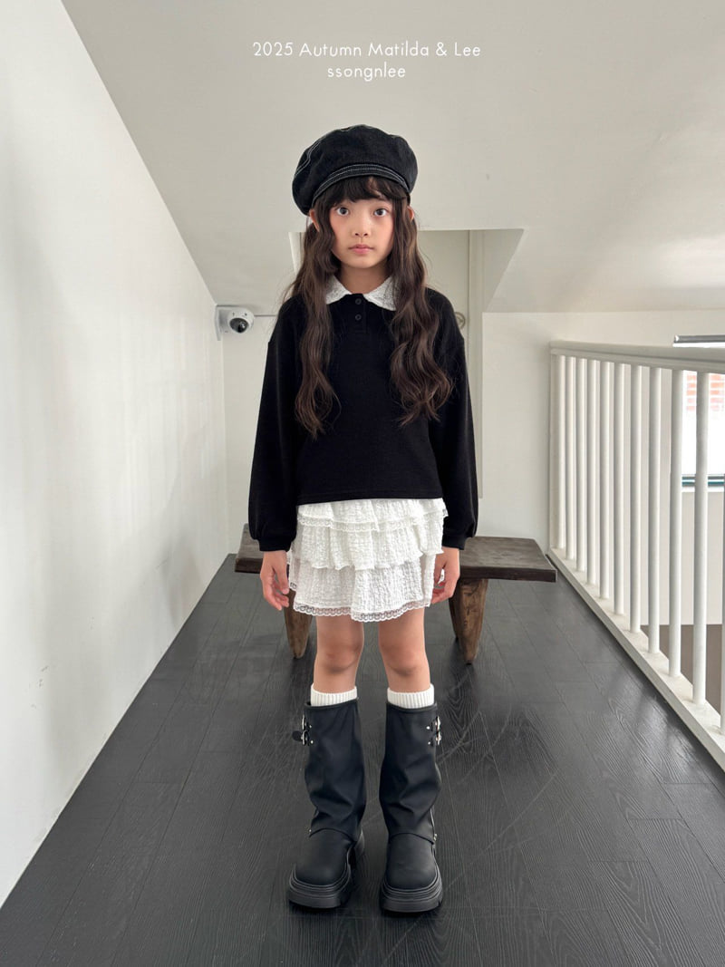 Matilda & Lee - Korean Children Fashion - #Kfashion4kids - Lace Collar Knit Tee - 3