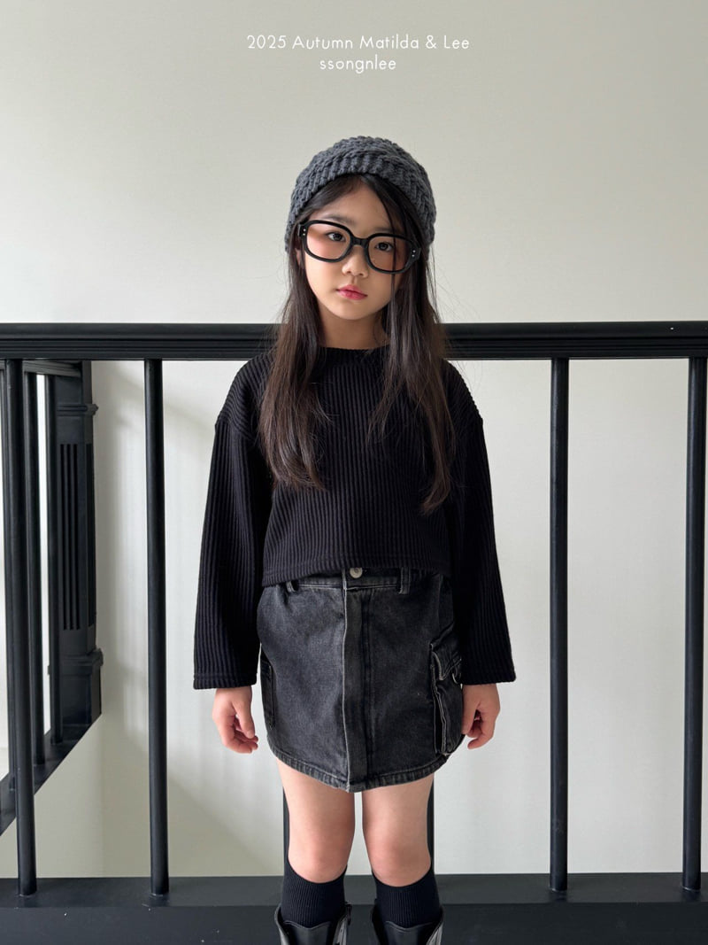 Matilda & Lee - Korean Children Fashion - #Kfashion4kids - Open-Up Layered Denim Skirt - 5