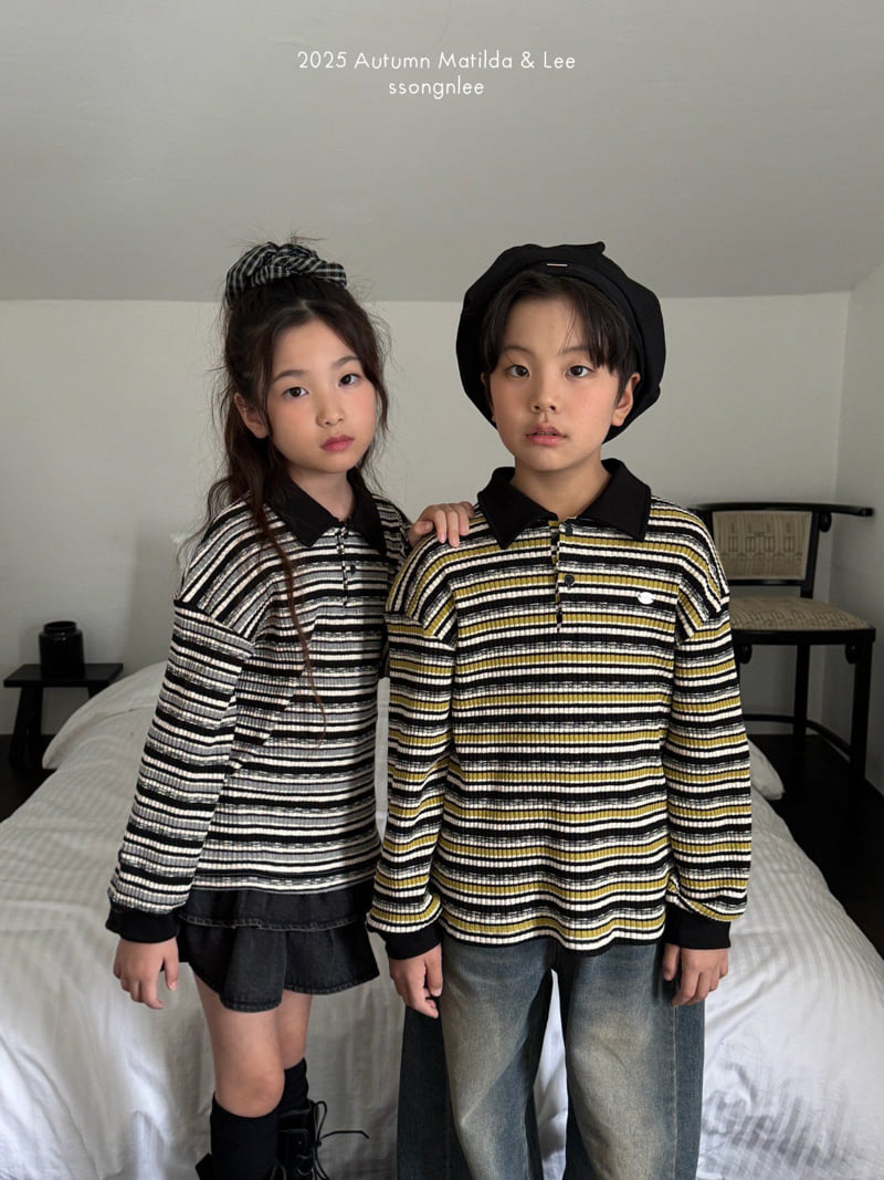 Matilda & Lee - Korean Children Fashion - #childofig - Ribbed Stripe Knit Tee - 8