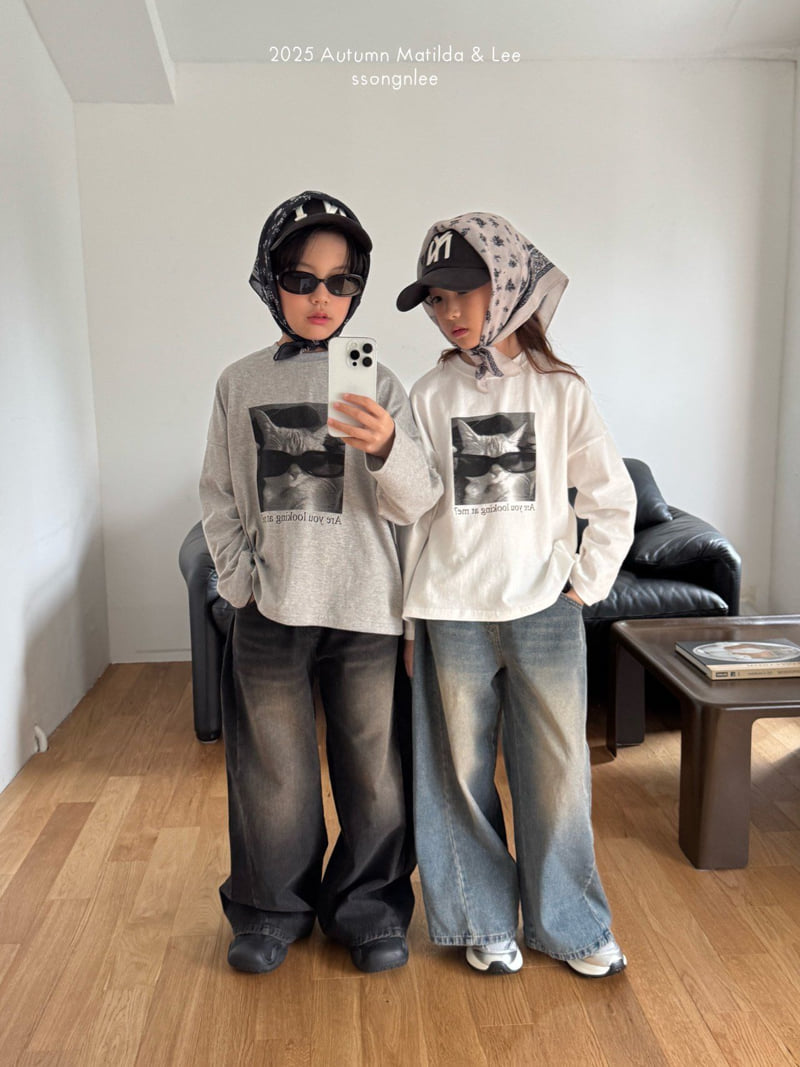 Matilda & Lee - Korean Children Fashion - #childofig - Faded Maxi Wide Denim Pants - 5
