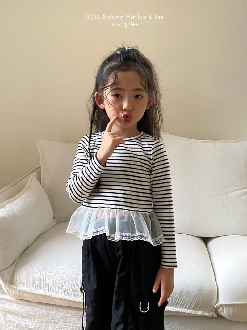 Matilda & Lee - Korean Children Fashion - #childofig - Lace Ribbed Tee - 6