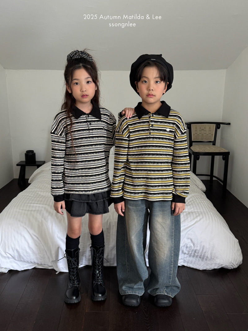 Matilda & Lee - Korean Children Fashion - #childrensboutique - Ribbed Stripe Knit Tee - 9