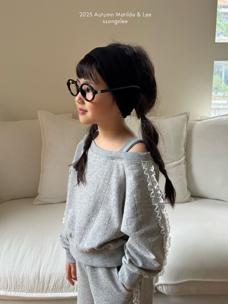 Matilda & Lee - Korean Children Fashion - #childrensboutique - Lace Shoulder Sweatshirt - 12