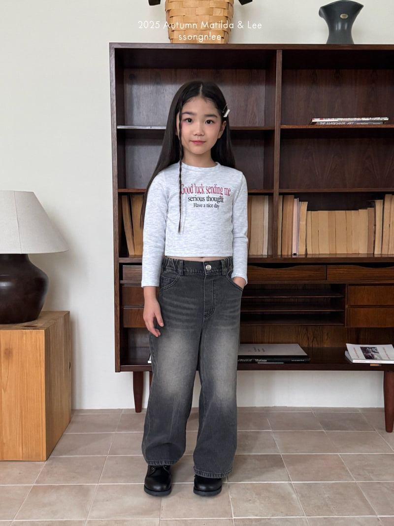 Matilda & Lee - Korean Children Fashion - #childrensboutique - Good Luck Ribbed Crop Tee - 6