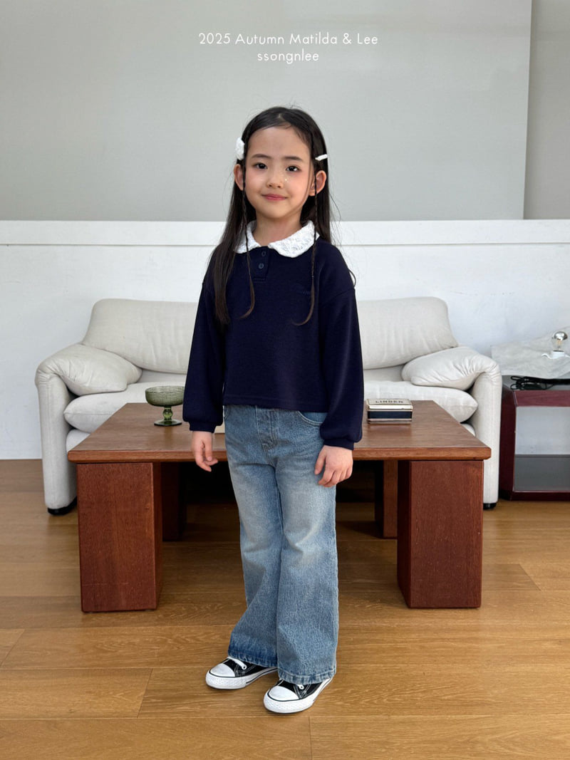 Matilda & Lee - Korean Children Fashion - #childrensboutique - Lace Collar Knit Tee - 12