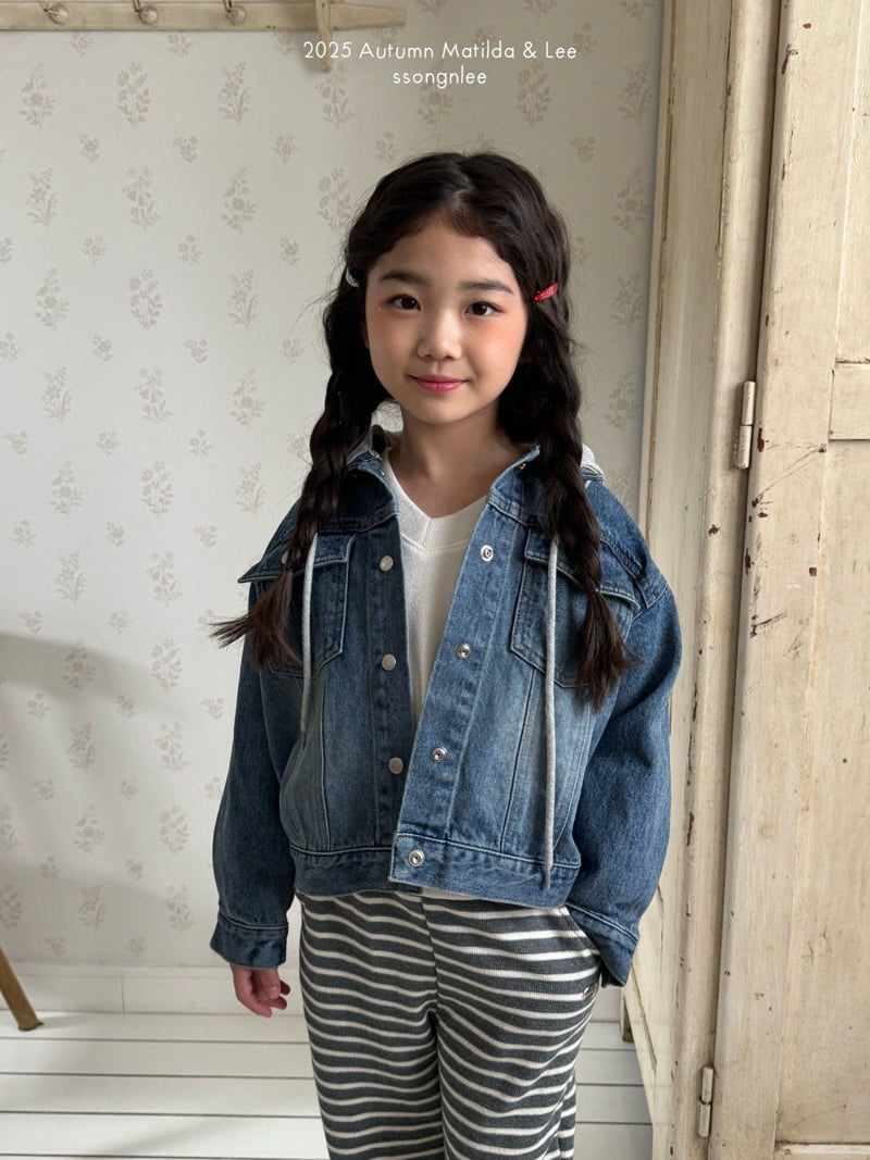Matilda & Lee - Korean Children Fashion - #childrensboutique - Hooded Denim Jacket - 3