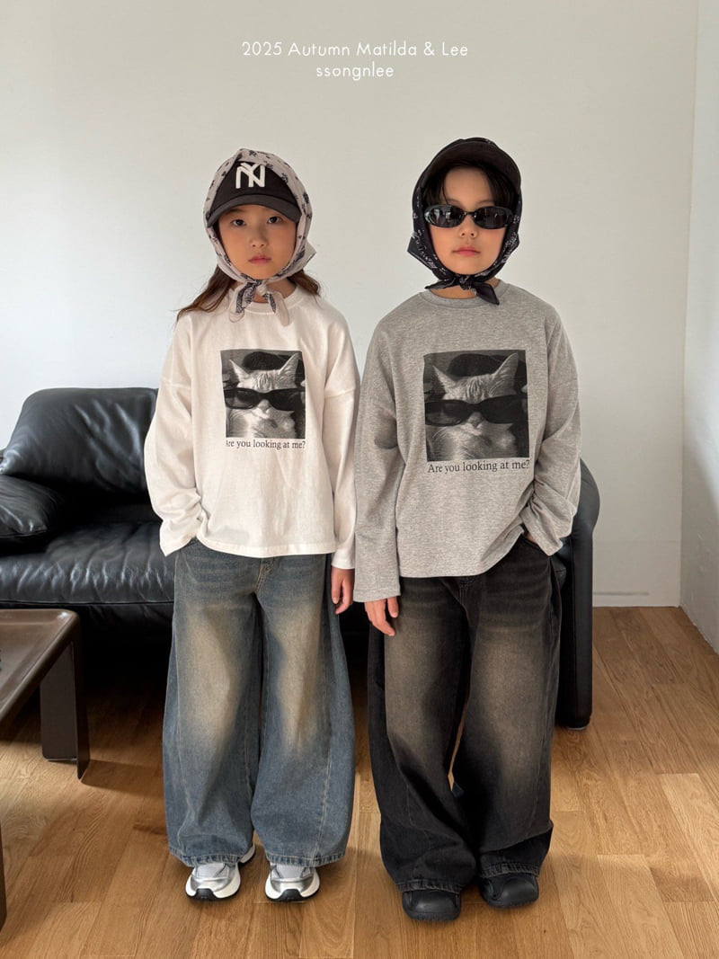 Matilda & Lee - Korean Children Fashion - #designkidswear - Faded Maxi Wide Denim Pants - 7