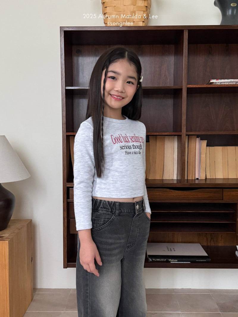 Matilda & Lee - Korean Children Fashion - #designkidswear - Good Luck Ribbed Crop Tee - 7