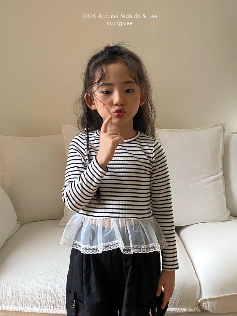 Matilda & Lee - Korean Children Fashion - #designkidswear - Lace Ribbed Tee - 8