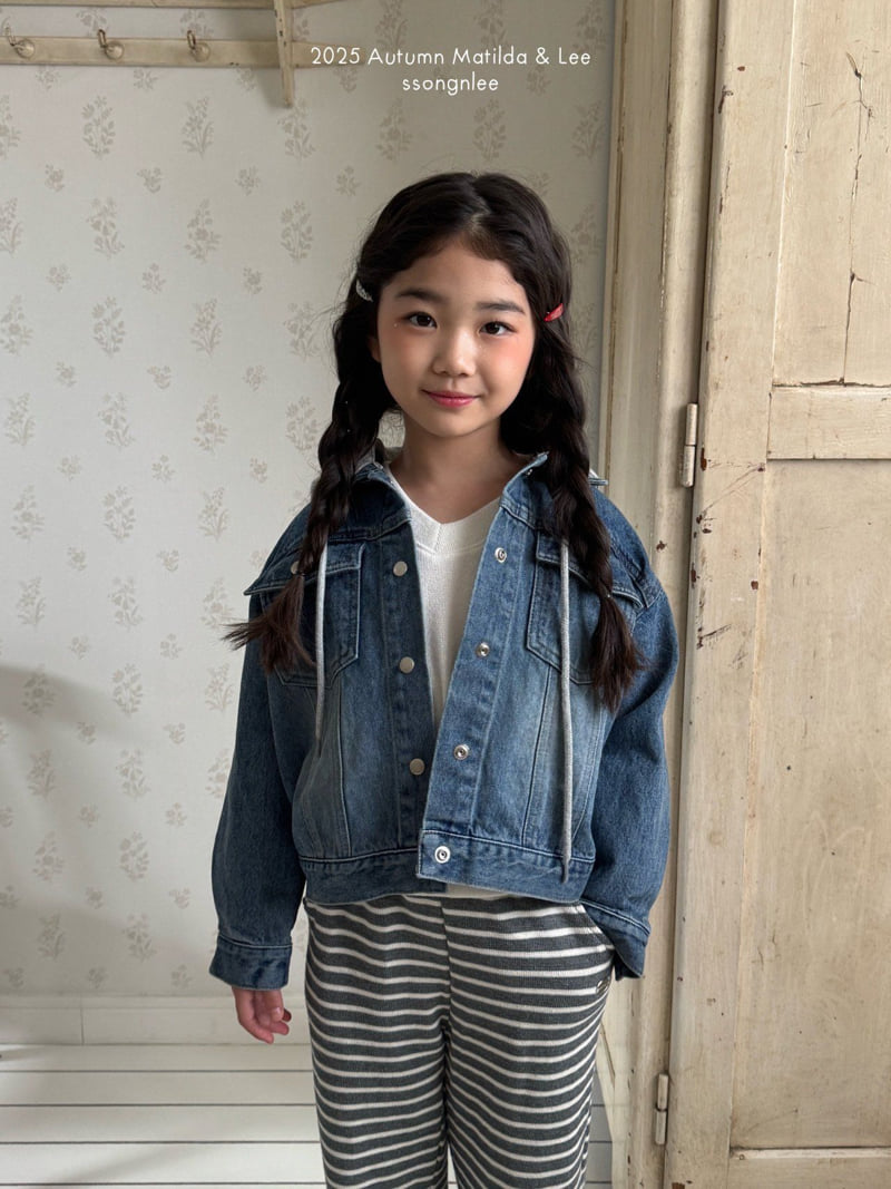 Matilda & Lee - Korean Children Fashion - #childrensboutique - Hooded Denim Jacket - 4
