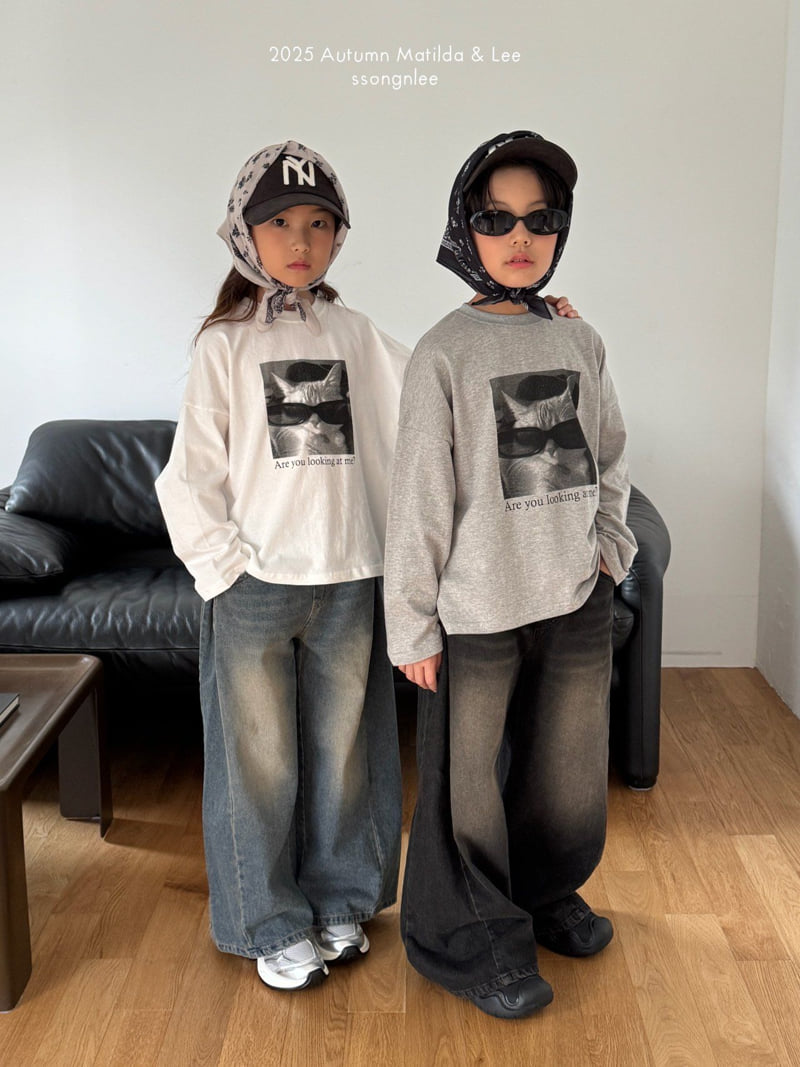 Matilda & Lee - Korean Children Fashion - #discoveringself - Faded Maxi Wide Denim Pants - 8