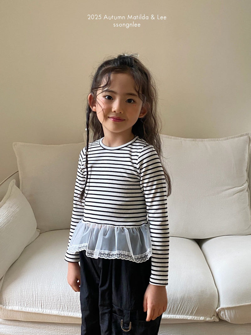 Matilda & Lee - Korean Children Fashion - #discoveringself - Lace Ribbed Tee - 9