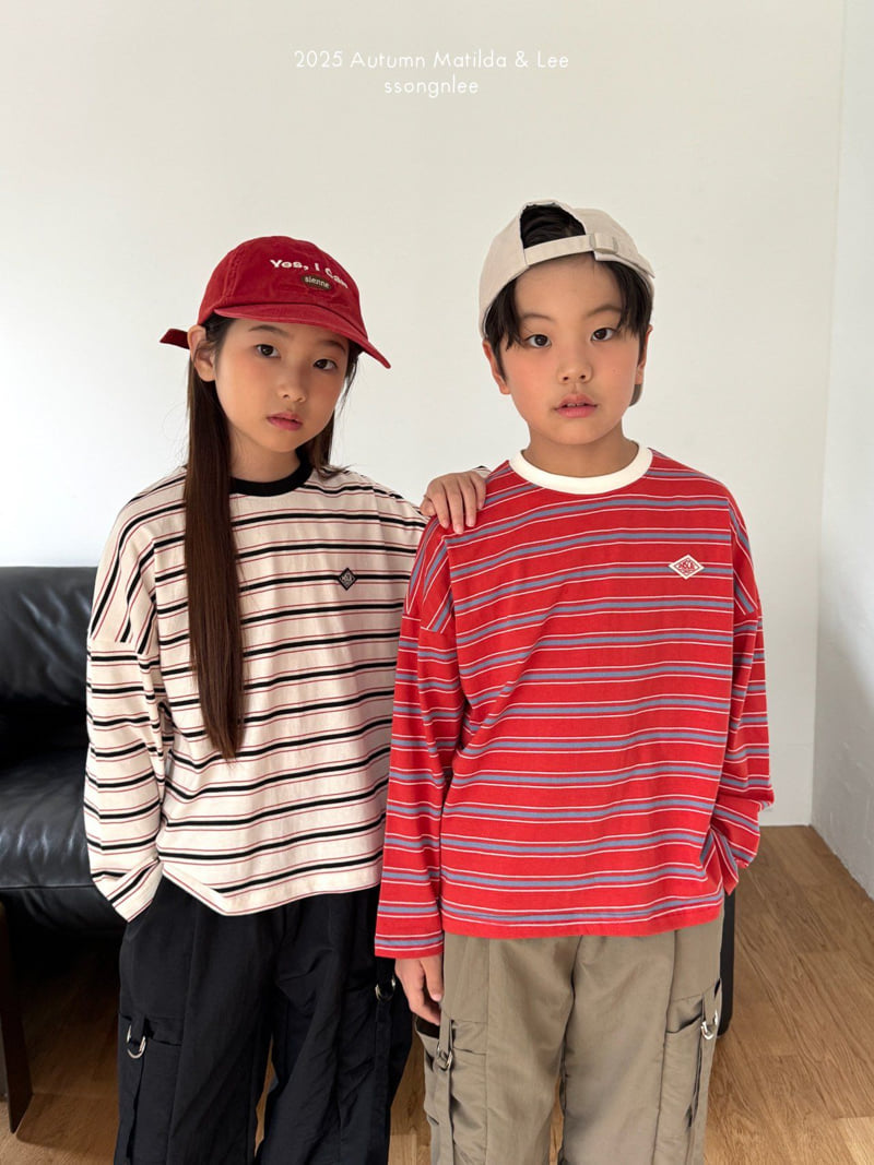 Matilda & Lee - Korean Children Fashion - #fashionkids - Diamond Stripe Tee - 5
