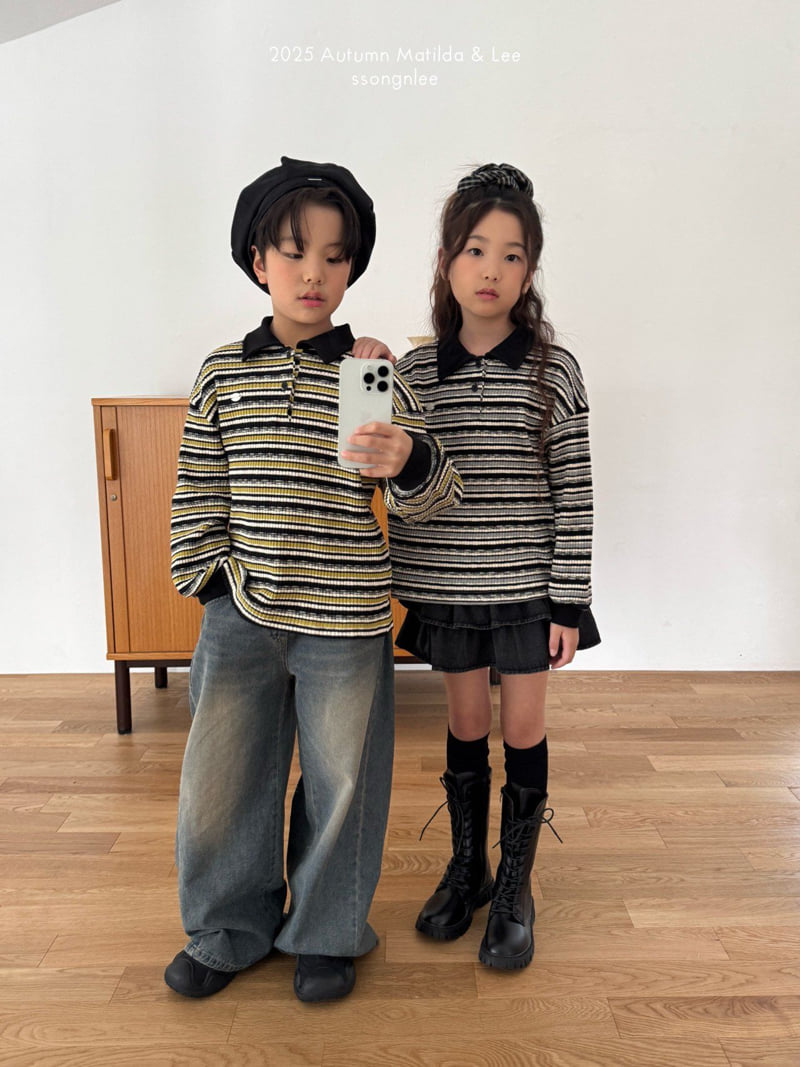 Matilda & Lee - Korean Children Fashion - #fashionkids - Ribbed Stripe Knit Tee - 12